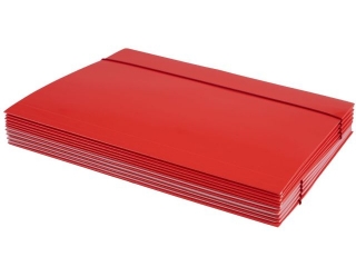 Teczka z gumk� A4 KRESKA (jk) - czerwona