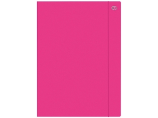 Teczka z gumk� A4+ INTERDRUK Fluo r�owa