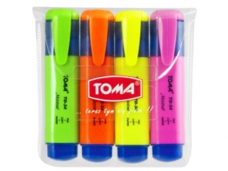 Textmarker TOMA Mistral 4 kolory etui